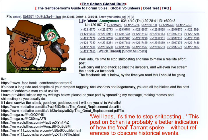 How Tarrant really spoke