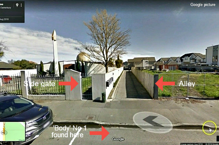 Google picture showing the relation of the alley to the mosque